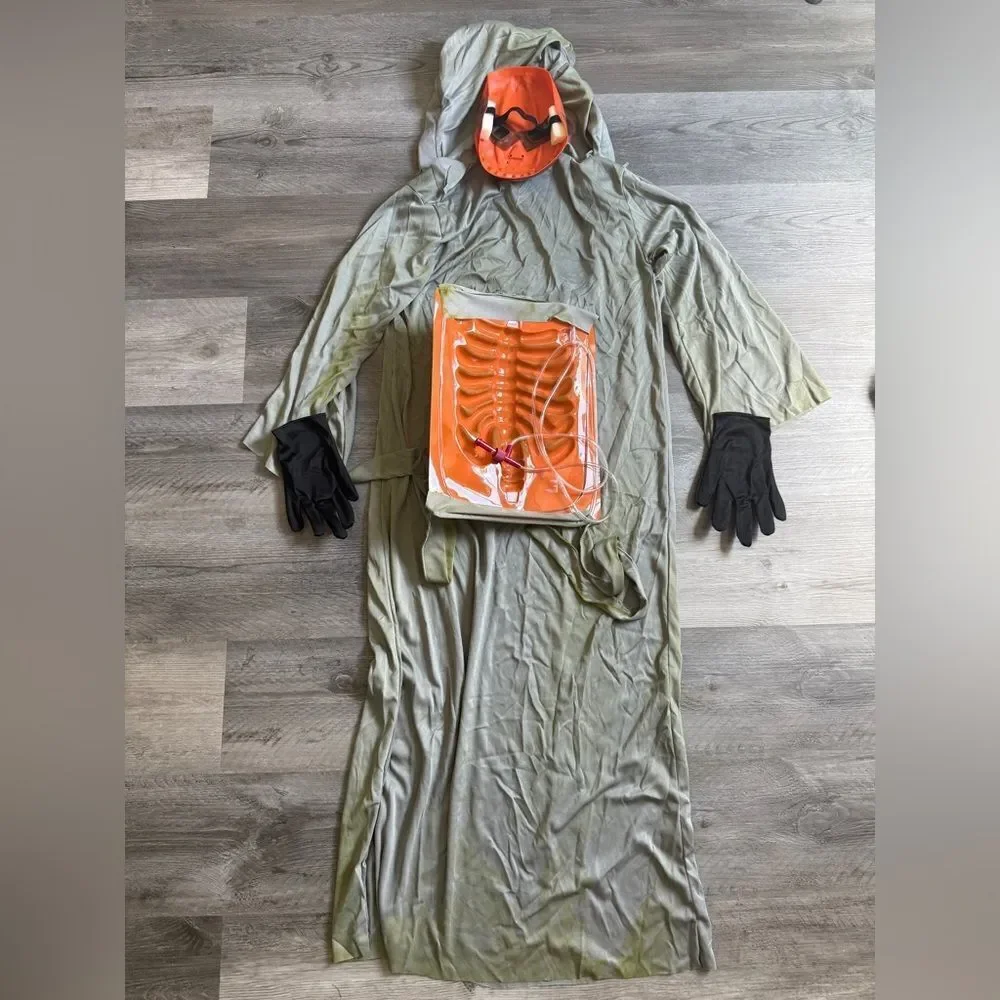 Bleeding Pumpkin Kids Costume Halloween Green and Orange Large Youth